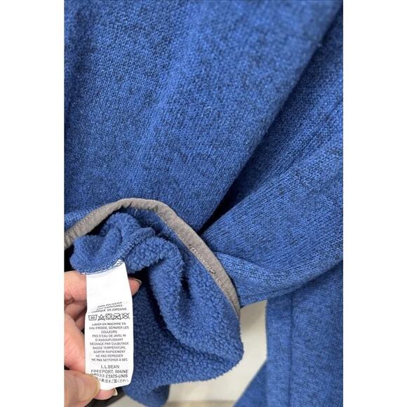 LL Bean Sweater Fleece Pullover Men 2XL Slightly Fitted 1/4 Snap Blue Excellent! - Picture 7 of 9